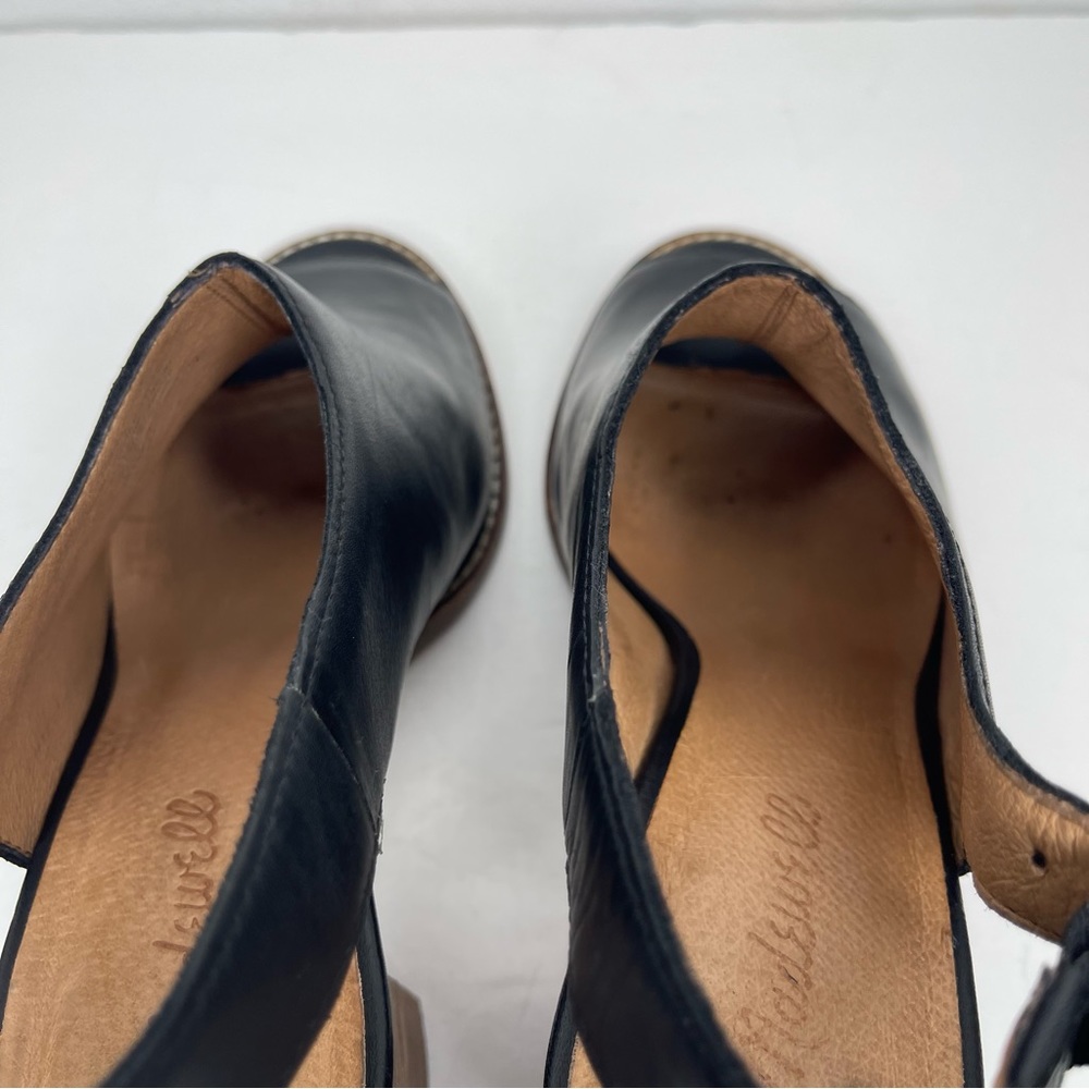 Madewell The Cary Sandal In Leather Open-Toe Heel Booties Size 9.5 - Picture 8 of 15
